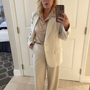 Banana Republic Cream Wide Leg Pants